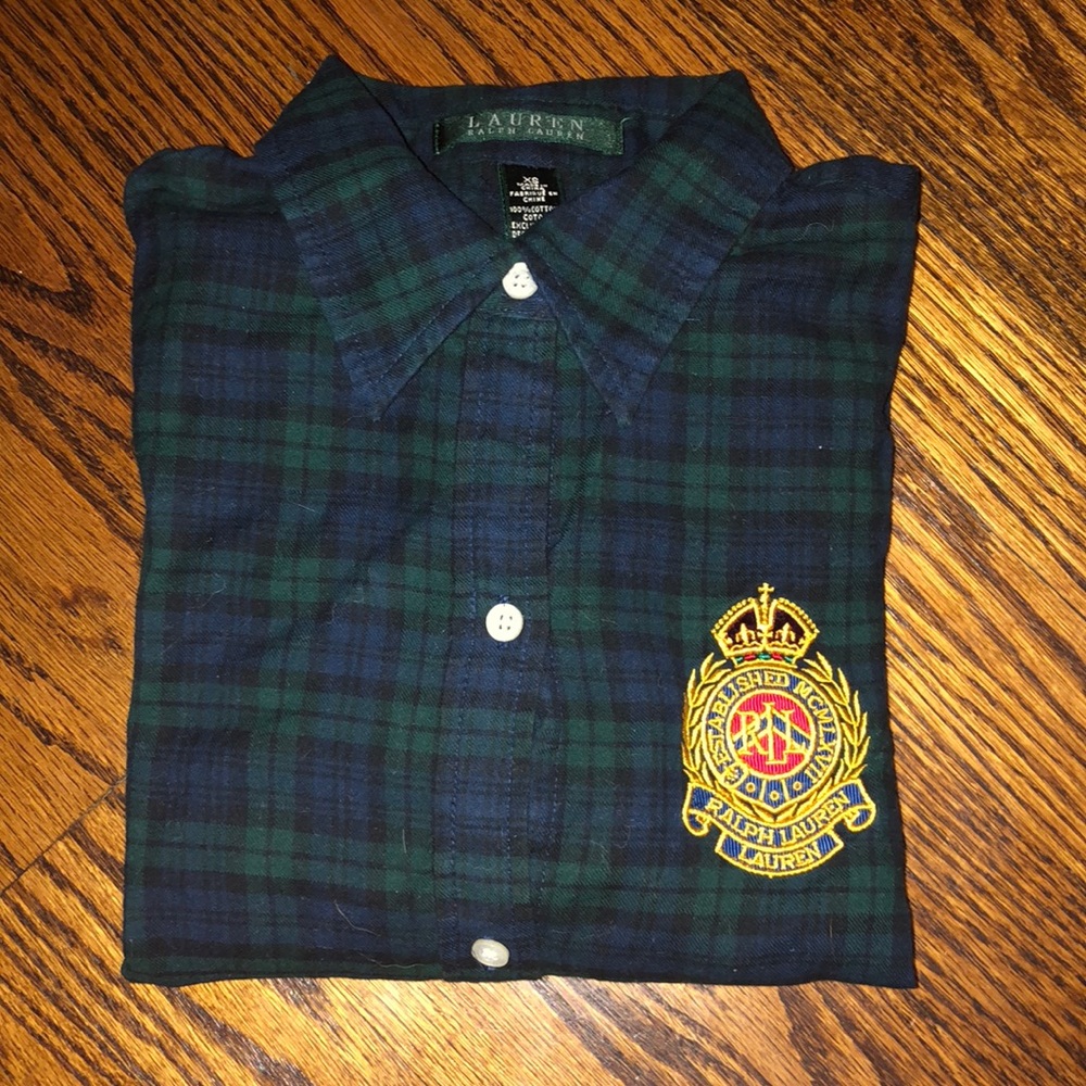 Ralph Lauren flannel crest button down dress shirt
